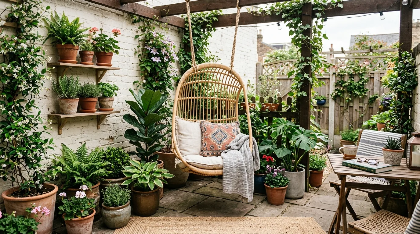 Seating Framed by Planters